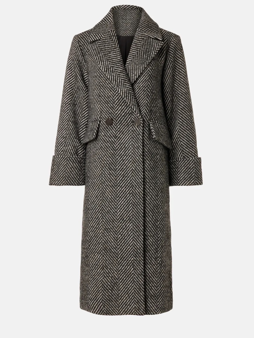 NVLT Black and White Herringbone Long oversized Coat